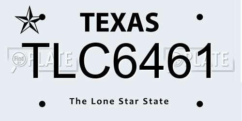TLC6461 Texas License Plate