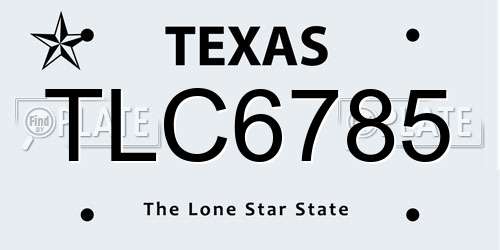 TLC6785 Texas License Plate