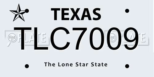 TLC7009 Texas License Plate