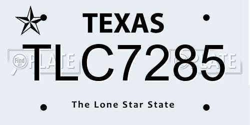 TLC7285 Texas License Plate