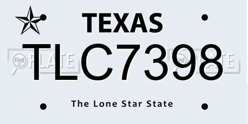 TLC7398 Texas License Plate