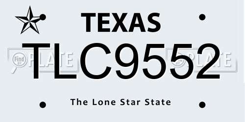 TLC9552 Texas License Plate