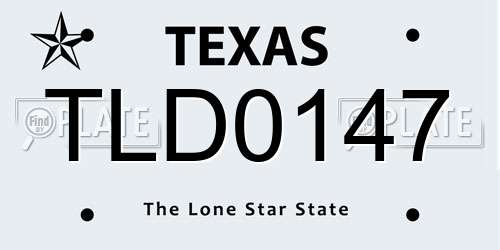 TLD0147 Texas License Plate