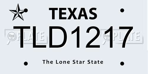 TLD1217 Texas License Plate