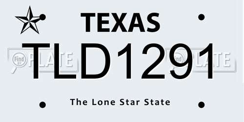 TLD1291 Texas License Plate