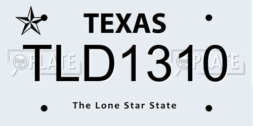 TLD1310 Texas License Plate