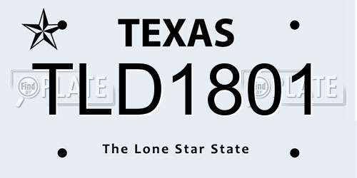 TLD1801 Texas License Plate
