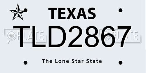 TLD2867 Texas License Plate