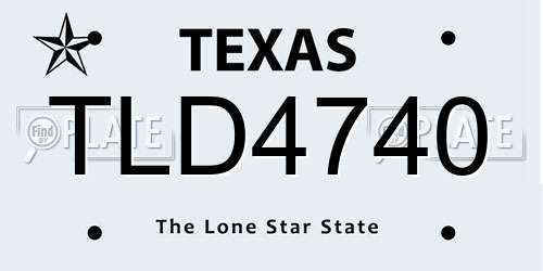 TLD4740 Texas License Plate