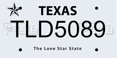 TLD5089 Texas License Plate