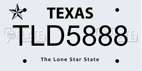 TLD5888 Texas License Plate