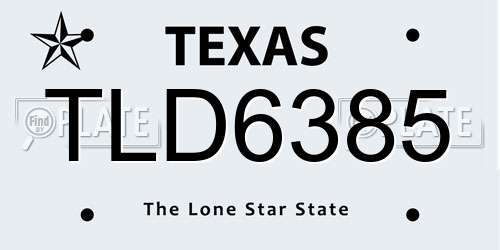 TLD6385 Texas License Plate