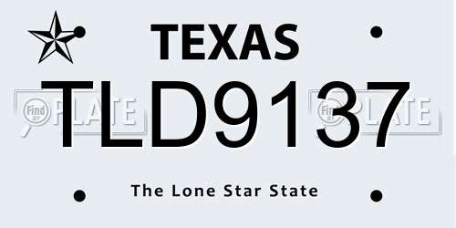 TLD9137 Texas License Plate