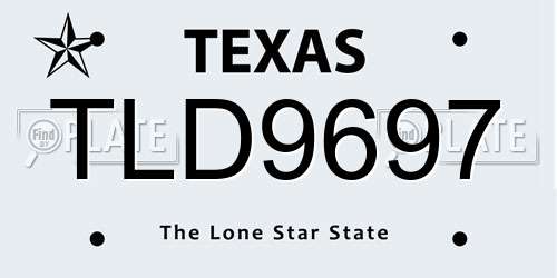TLD9697 Texas License Plate