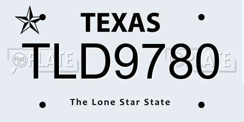 TLD9780 Texas License Plate