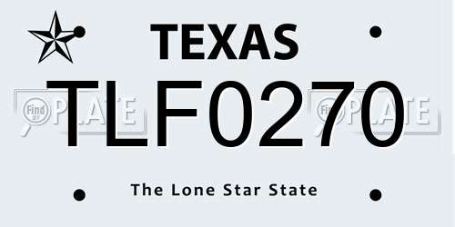 TLF0270 Texas License Plate
