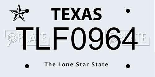 TLF0964 Texas License Plate