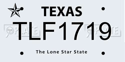 TLF1719 Texas License Plate