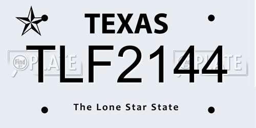 TLF2144 Texas License Plate