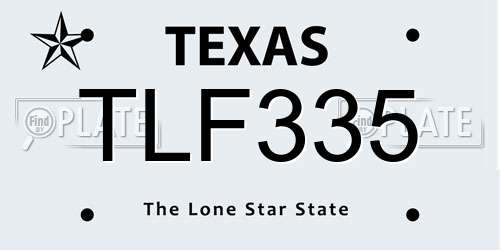 TLF335 Texas License Plate