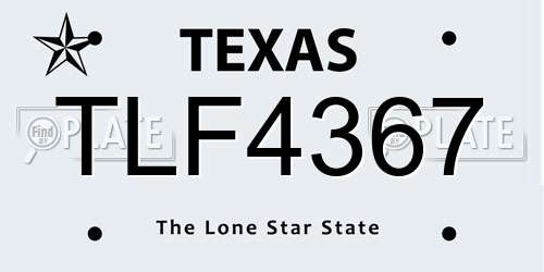 TLF4367 Texas License Plate
