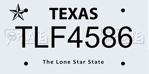 TLF4586 Texas License Plate