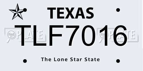 TLF7016 Texas License Plate