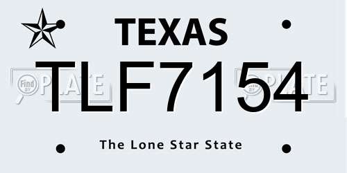 TLF7154 Texas License Plate