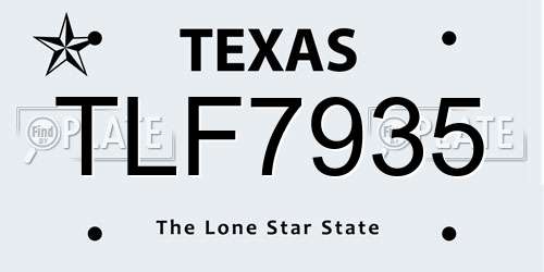TLF7935 Texas License Plate