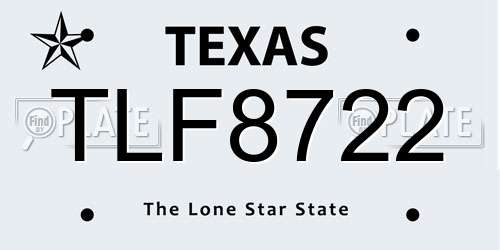 TLF8722 Texas License Plate