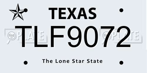 TLF9072 Texas License Plate
