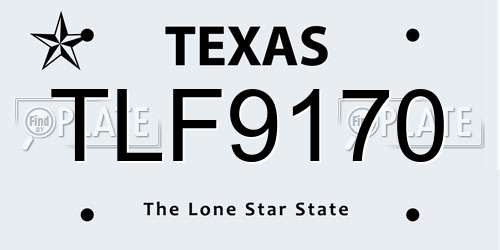 TLF9170 Texas License Plate