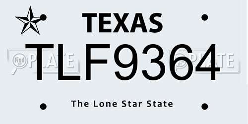 TLF9364 Texas License Plate