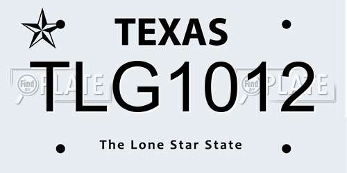 TLG1012 Texas License Plate