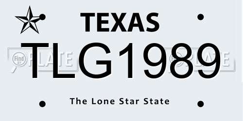TLG1989 Texas License Plate