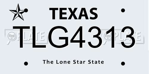 TLG4313 Texas License Plate