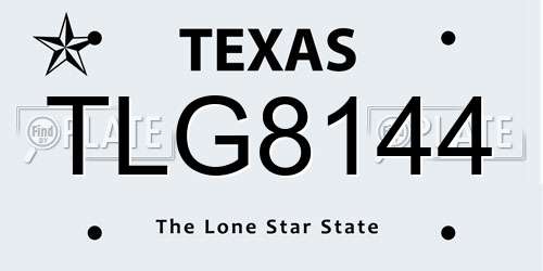 TLG8144 Texas License Plate