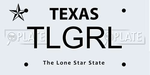TLGRL Texas License Plate