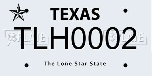 TLH0002 Texas License Plate