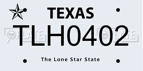 TLH0402 Texas License Plate