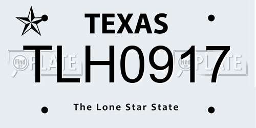 TLH0917 Texas License Plate