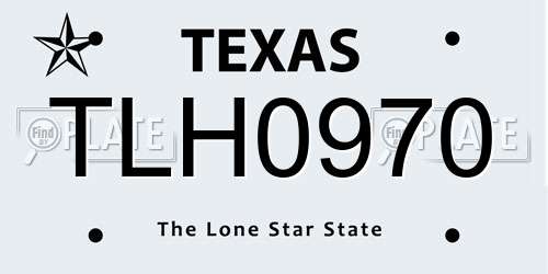 TLH0970 Texas License Plate