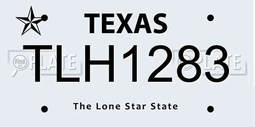 TLH1283 Texas License Plate