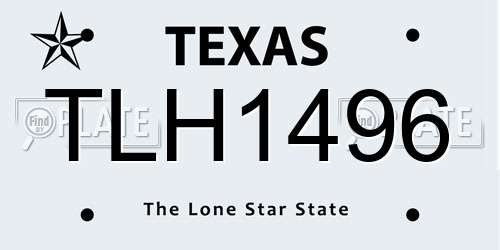 TLH1496 Texas License Plate