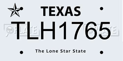 TLH1765 Texas License Plate