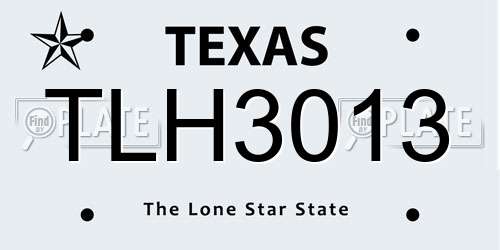 TLH3013 Texas License Plate