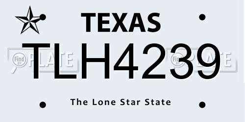 TLH4239 Texas License Plate
