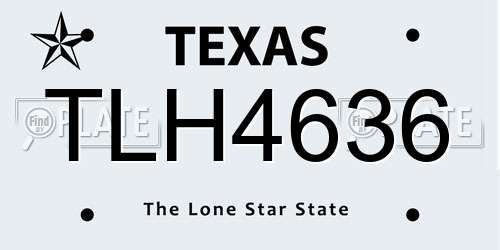 TLH4636 Texas License Plate