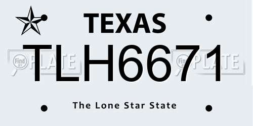 TLH6671 Texas License Plate