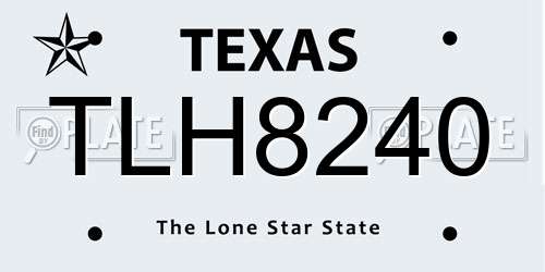 TLH8240 Texas License Plate